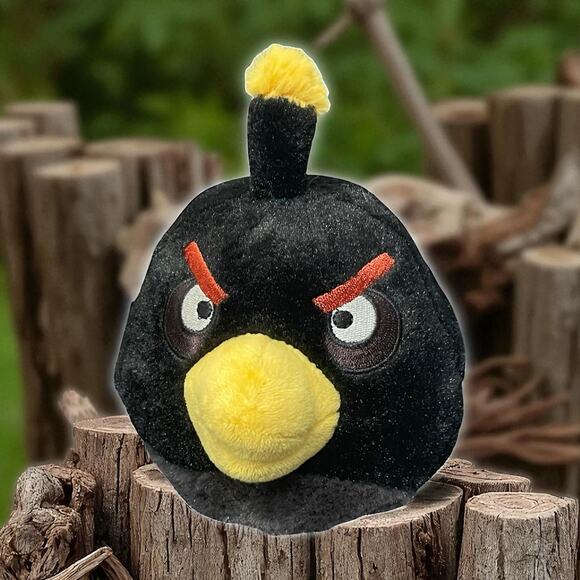 Angry Birds Plush Black Bomb Stuffed Animal 3rd Gen 2010 NO SOUND Decor 6" - Picture 1 of 10